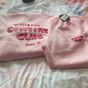 White Fox Boutique Pink Comfort Club Pantsuit